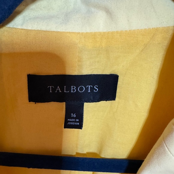 Talbots Bright Yellow Cotton-Blend Blazer - Picture 2 of 4